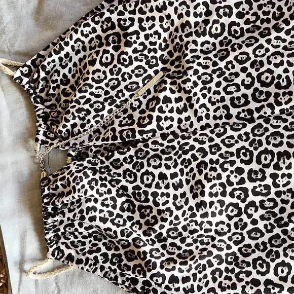 Michael Kors gray and black leopard print tank top womans size large - Picture 6 of 13